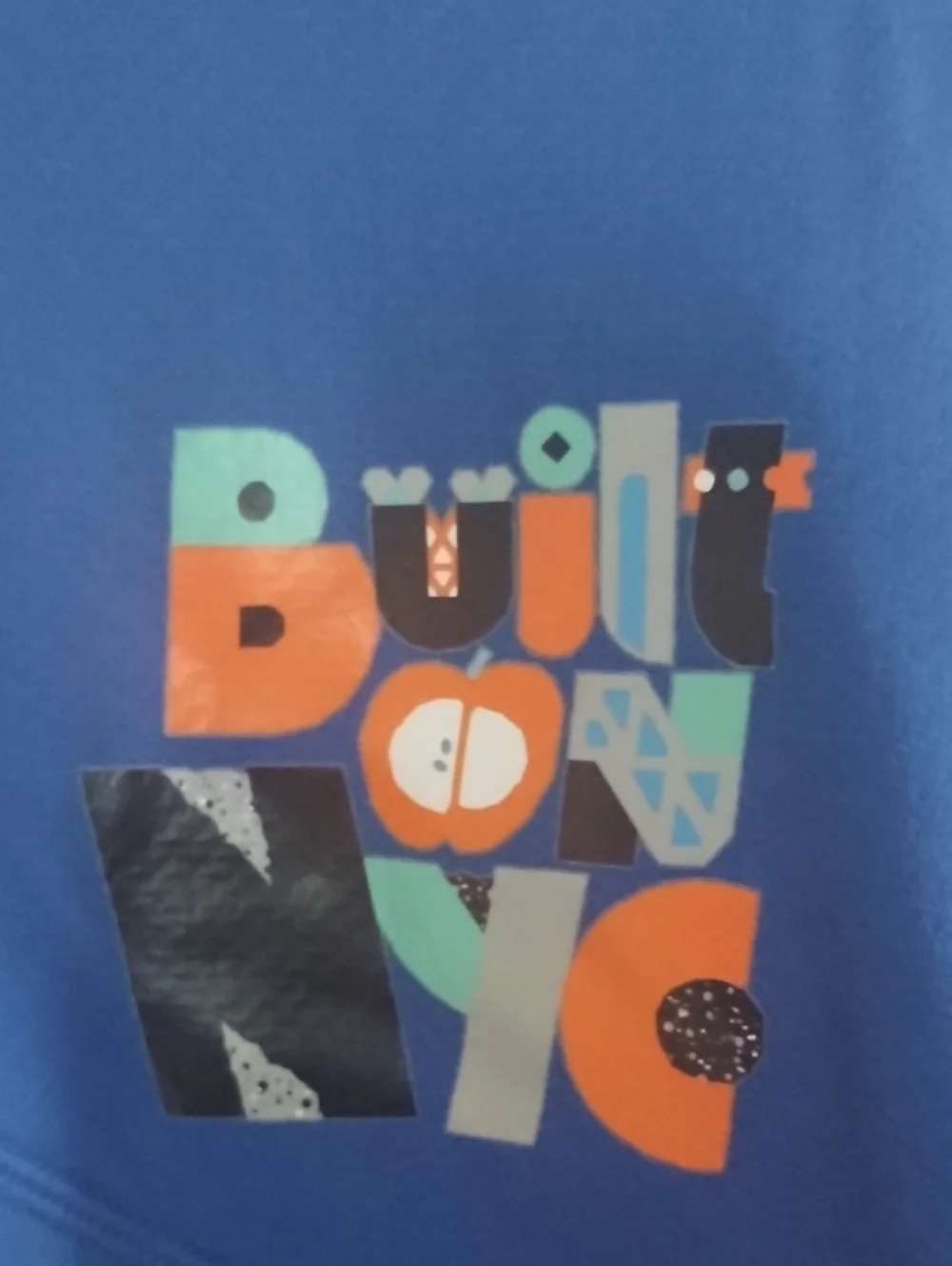 Nike Blue Quarter-Zip Pullover with Multicolor Chest Graphic